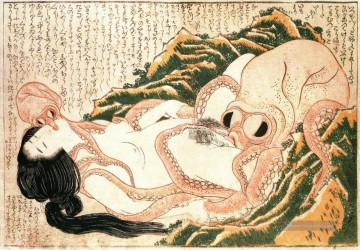 Nacktheit Werke - Der Traum der Fischerfrau Katsushika Hokusai Sexuell